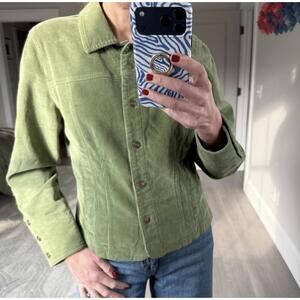 A.M.I. Green Corduroy Button-Up Jacket Size M